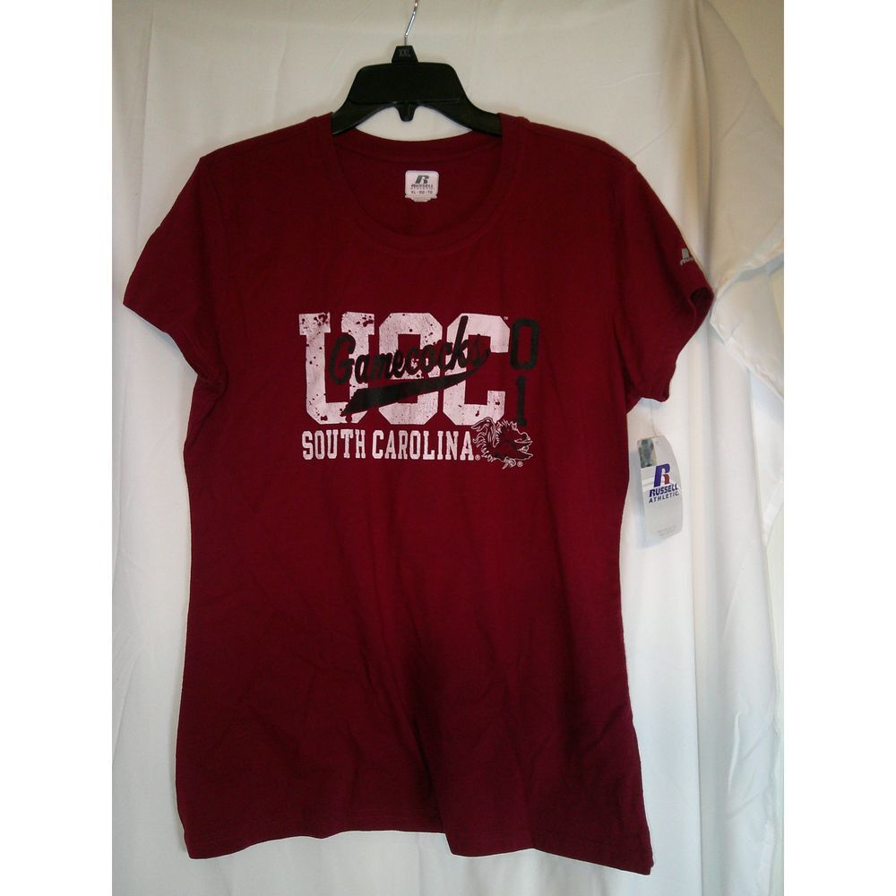 Women' s Russell Athletic NCAA USC South Carolina Gamecocks T-Shirt Red XL‎ NWT